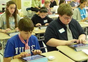 Students using Tablets