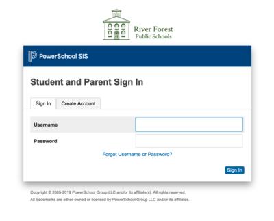 PowerSchool Parent & Student Sign-In screen image